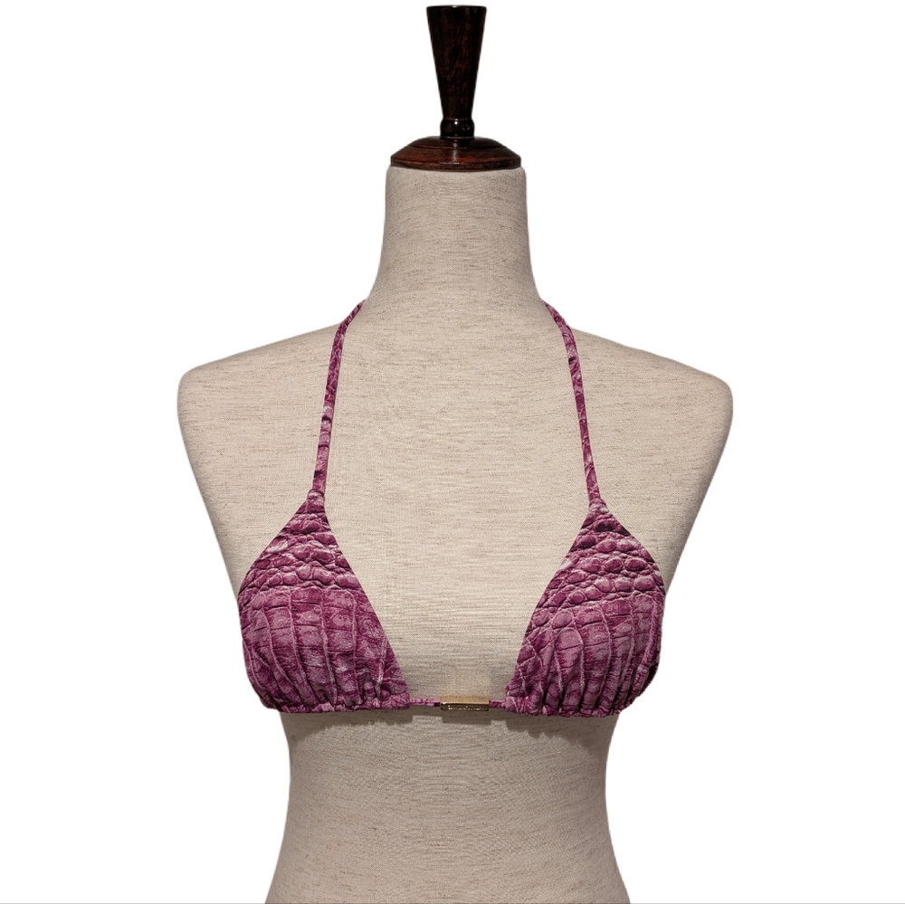 Cia Maritima Python Print Curtain Triangle Bikini Top